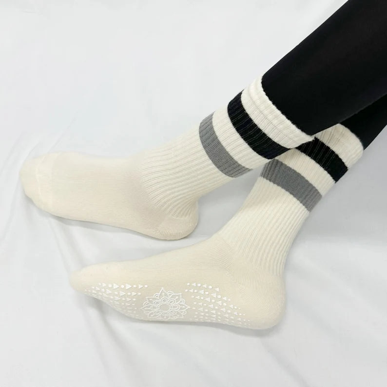 Grippy Pilates Non Slip Crew Socks Bundle (3-Pack)